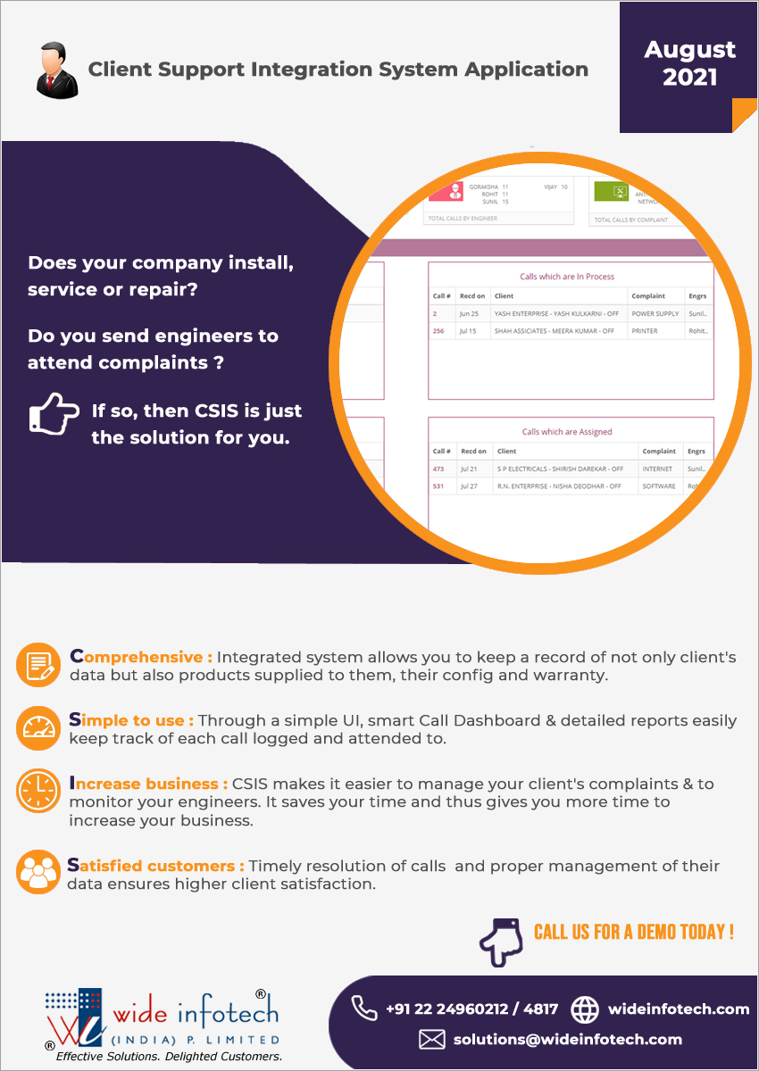 Get CSIS - Smart way to manage your clients and field engineers